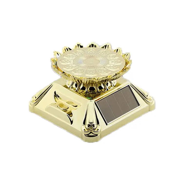 منظم مجوهرات أوتوماتيكي شمسي دوار 360 درجة من Lotus مع حامل لعرض الهاتف وساعة وإسورة وقلادة