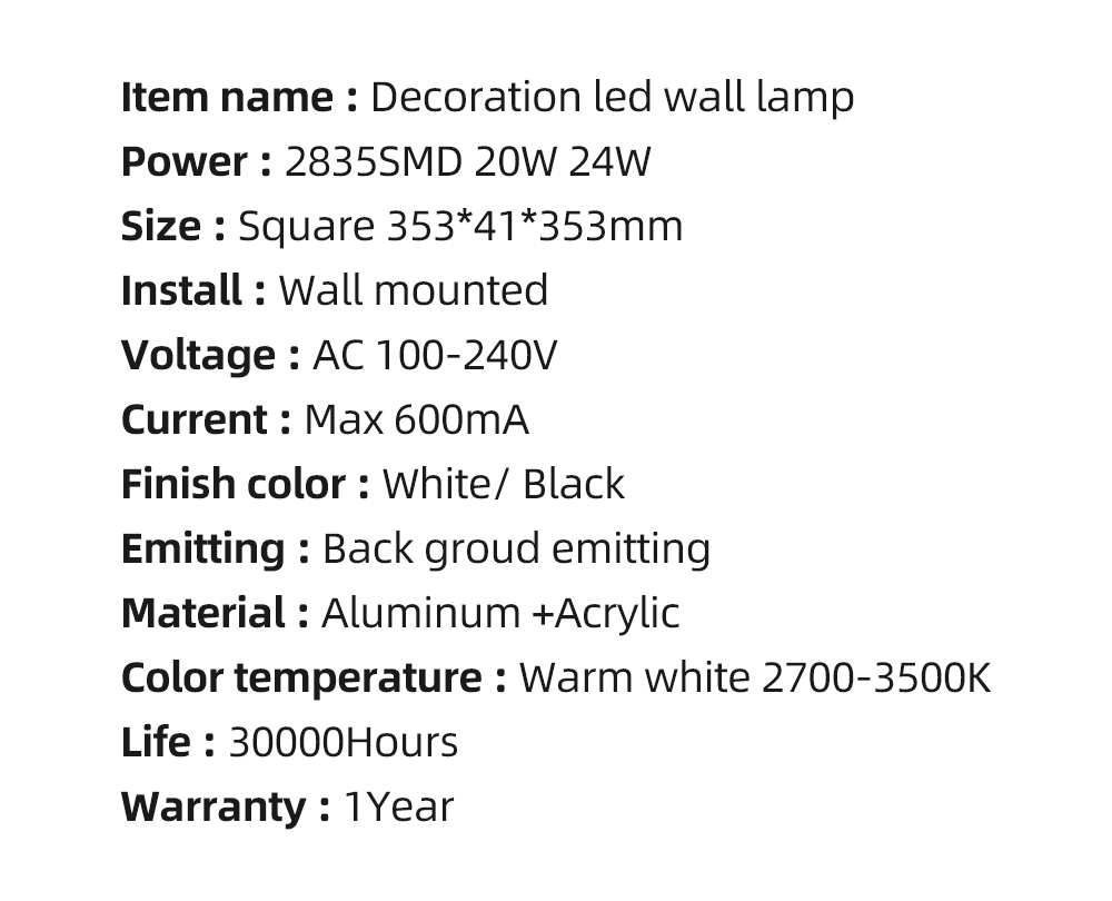 Nordic Square Wall light for Home Living Room Bedroom Modular Decorative LED Background Wall Lamps Indoor