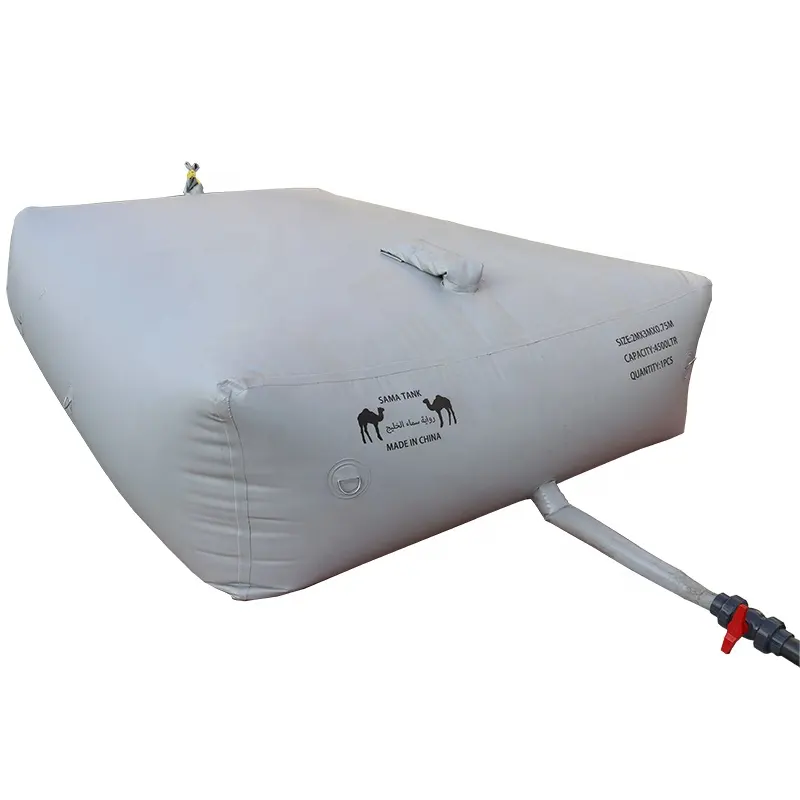 Tanque de bexiga inflável portátil para armazenamento de água, lona cinza de 2000L-20000 litros, ideal para uso no Oriente Médio