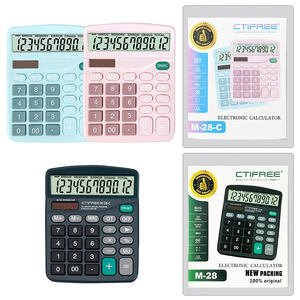M-28 CTIFREE hesap toptan 12 basamak iki yönlü güç hesap ofis elektronik çıplak güneş pili masaüstü hesap makinesi - Product Image 3