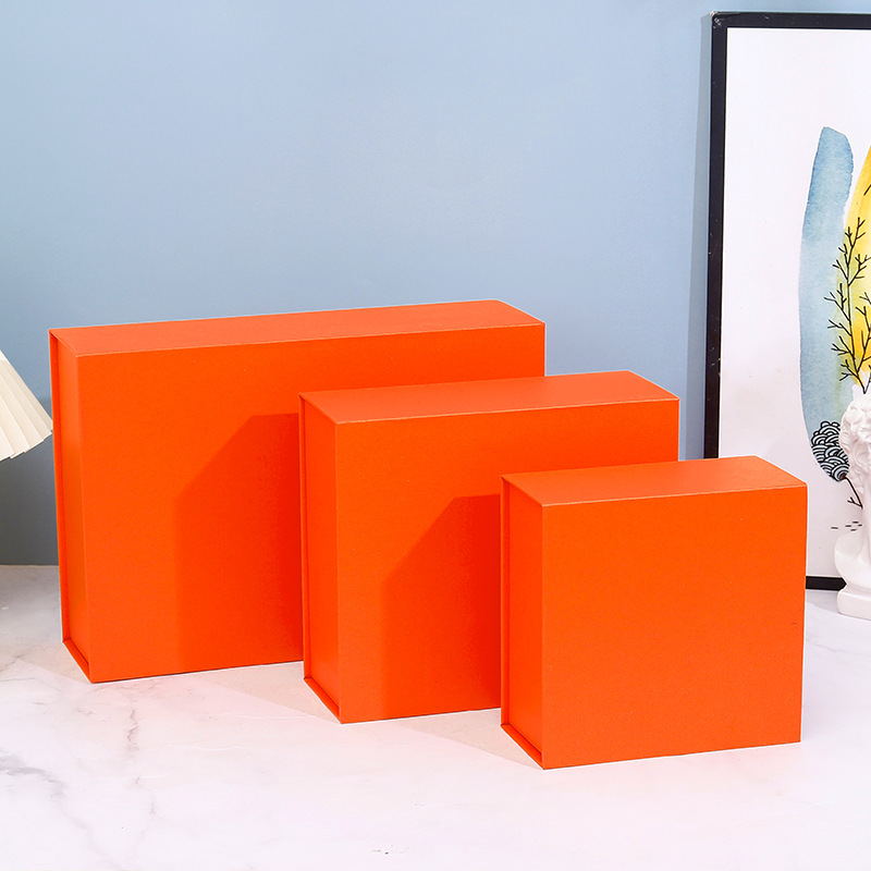 Coffret cadeau orange à rabat