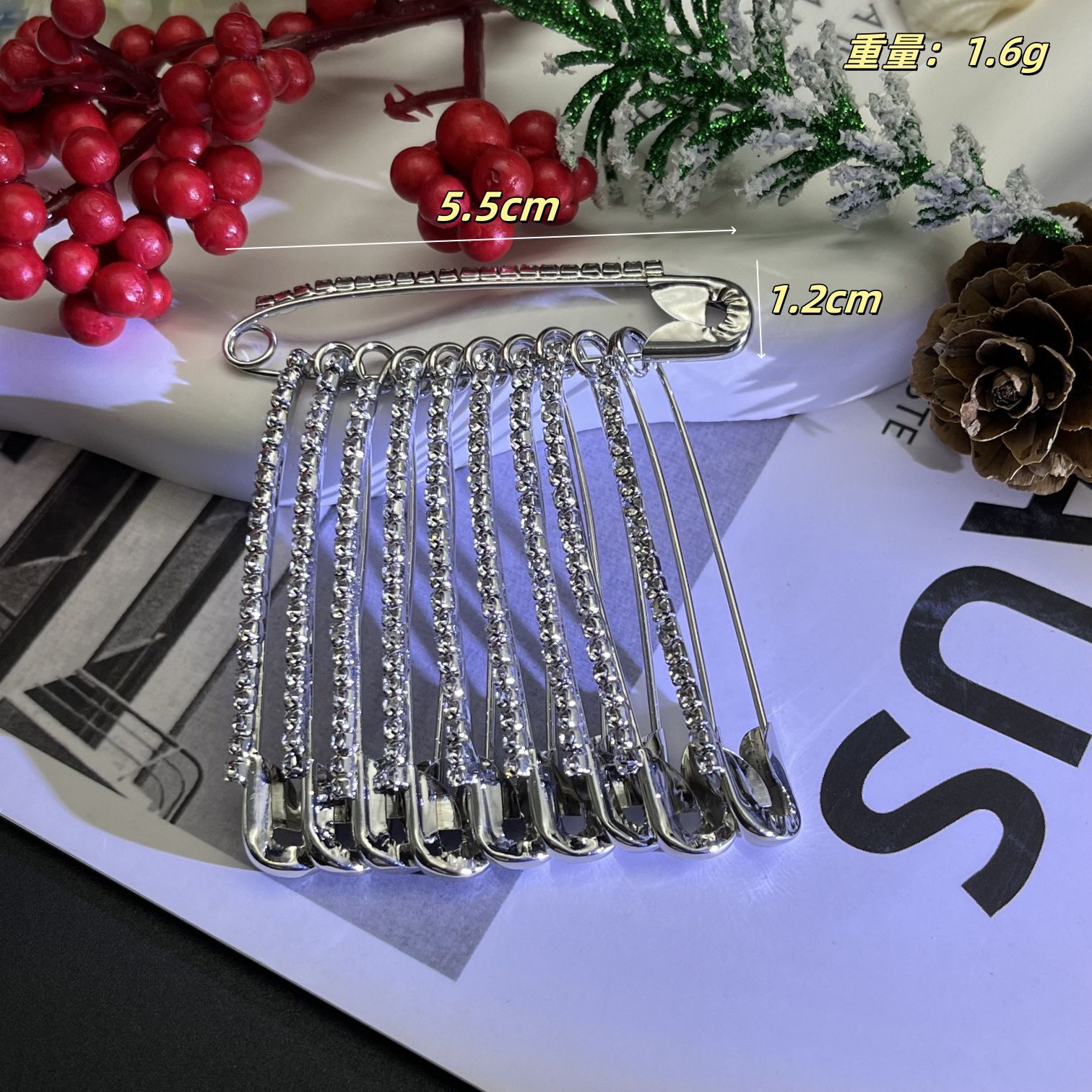 A string of 10 silver ones