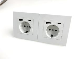 <strong>New</strong> Design Wall Socket Switch Power Outlet 16A Round Socket With 2 USB Charging - Product Image 3