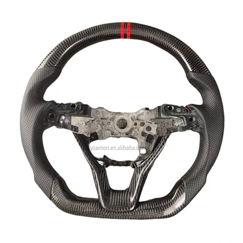 Leather+carbon fiber+red double stripes+red stitching
