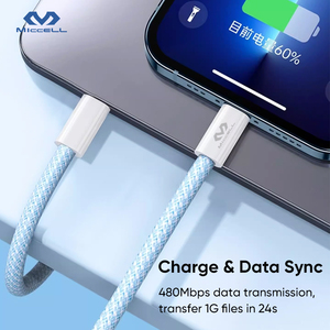 Miccell Pd Fast Charging Cable 240W Nylon Braided Type c Data Cable for <strong>apple</strong> macbook Pro 240W Pd Cable for macbook Laptop - Product Image 5