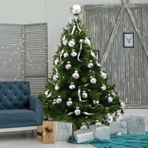 Düşük adedi orta ölçekli ağaçlar katlanabilir 7Ft 7.5Ft 8Ft 8.5Ft tam noel ağacı bahçe ve avlu dekorasyon için