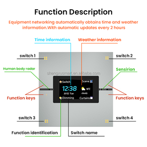 Per Tuya Smart Home Zigbee sensore Radar a 4 vie Smart interruttore a parete a pulsante compatibile con la visualizzazione della temperatura dell'app Smart Life - Product Image 2