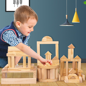Ahşap inşaat yapı taşları Set istifleme tuğla kurulu oyunları çocuk oyun ve hayal geliştirme - Product Image 1