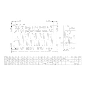 4 haneli 7 segmentli ekran yansıtıcı lcd ekran 2.3 inç beyaz 7 segment gerilim ölçer uygulaması 22 pin konnektör