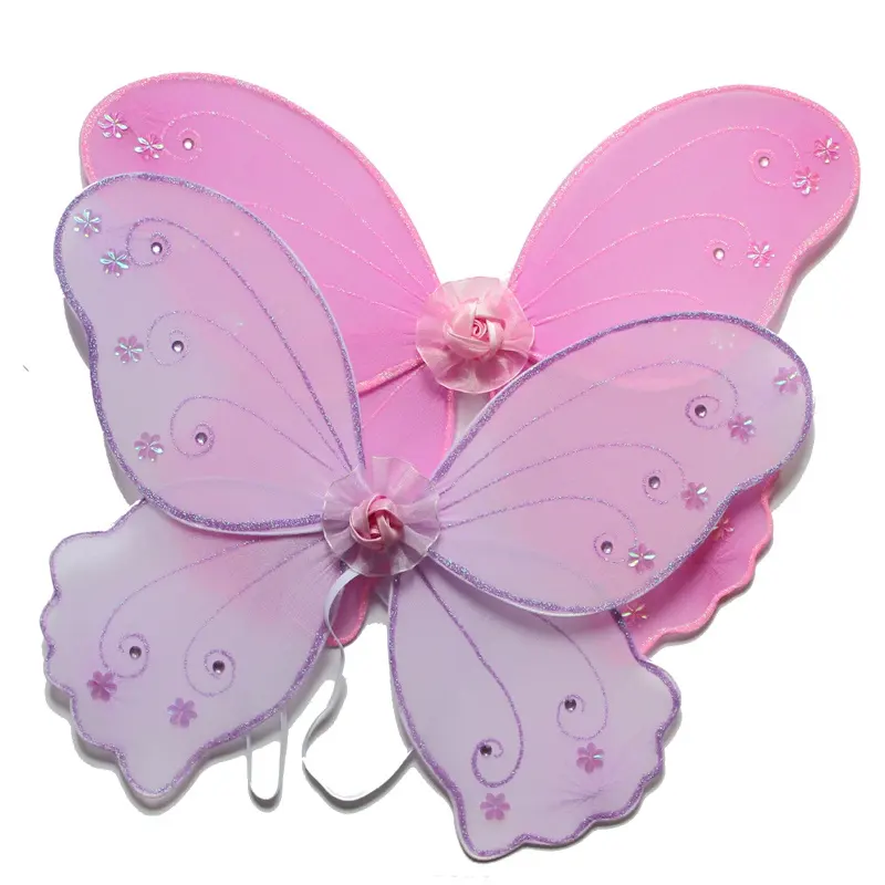 Custom 17 inch Glitter Fairy Wings Princess Butterfly Costume Wings for Kids Dress up Birthday Party Halloween Dress up