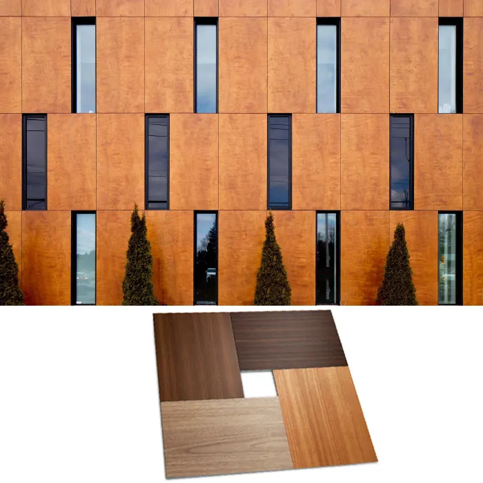 Pannello di rivestimento per pareti in venatura del legno produttore di pannelli compositi in alluminio rivestimento per pareti esterne Alucobond