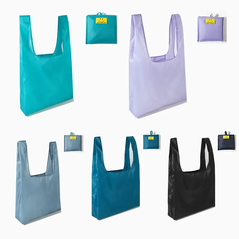 custom polyester nylon foldable tote shopping bag