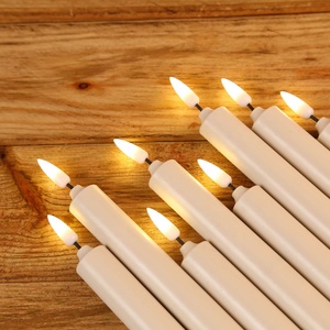 Flameless לבן פיד נרות מרצד 10-מפתח מרחוק, סוללה מופעל Led חם 3D פתיל אור חלון נרות