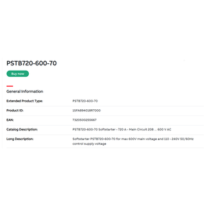 Modulo Soft Start automatico di alta qualità consegna rapida per la programmazione PLC e controller dedicati PSTB720-600-70 - Product Image 3
