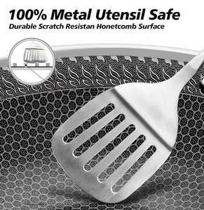 Oem/ODM 28/30/32 cm trứng/thịt chiên chảo dày tổ ong không tráng Chảo 304 thép không gỉ không dính chảo với nắp - Product Image 5