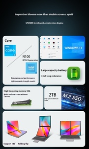 New <strong>Dual</strong> Screen Laptop Intel <strong>Core</strong> I3 1215U 10.95+10.95&quot; Laptops PC Touch Screen Student <strong>Netbook</strong> Computer for Business Office - Product Image 4