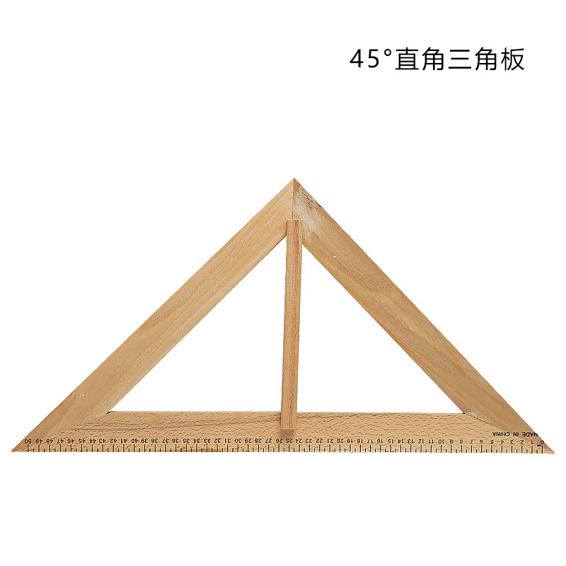 Triangle rectangle en bois de hêtre à 45 degrés