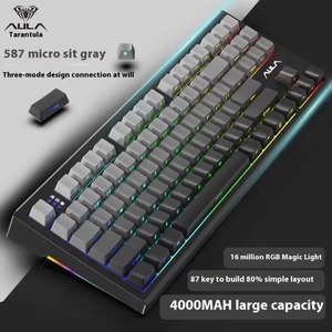 Teclado para juegos AULA S87 2,4G inalámbrico/Bluetooth/Teclado mecánico con cable teclados RGB intercambiables en caliente accesorios de computadora - Product Image 3