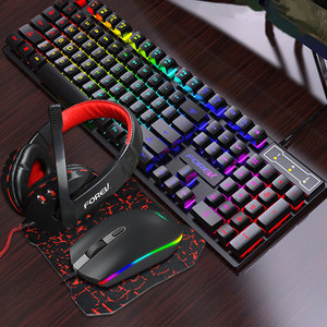 4 En 1 computadora RGB luz con cable teclado para juegos 104 teclas teclado para juegos combos de ratón - Product Image 4
