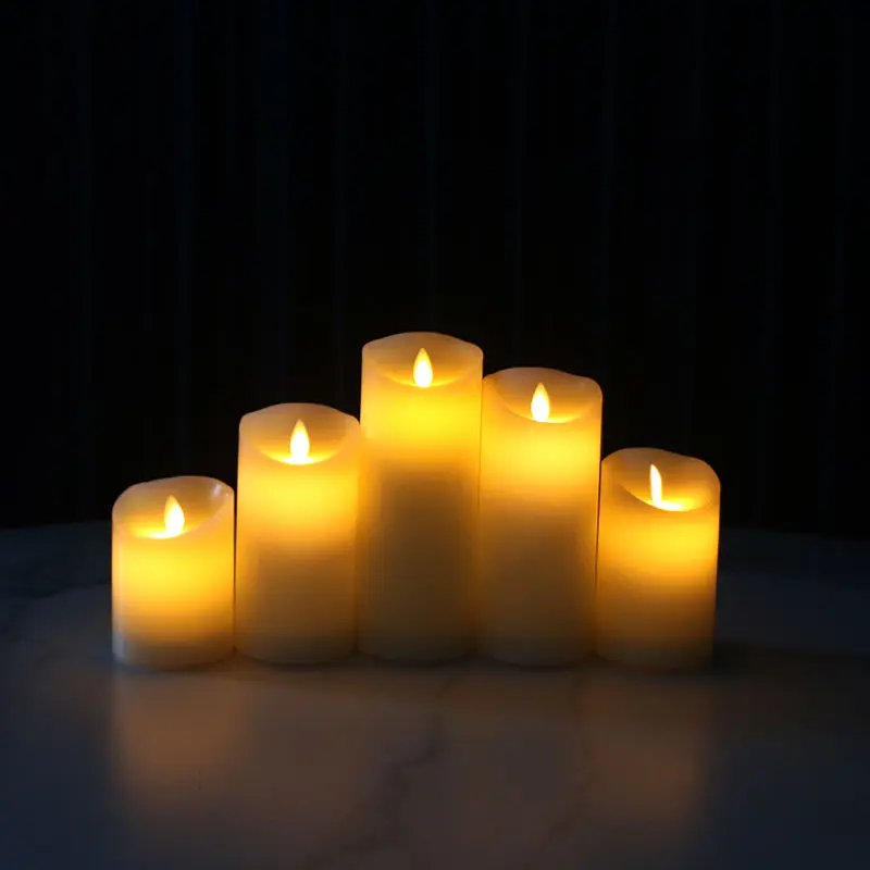 Bateria Operado Led Flameless Pillar Vela Cintilação Isqueiro Com Dança Chama/Movendo Pavio Levou Vela Pilar Para Decoração