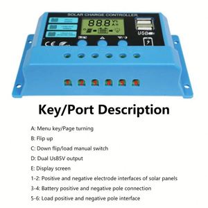 PWM Solarladeregler12V 14V 10A/20A/30A Solar regler Solar panel Batterie regler LCD-Anzeige Dual USB 5V Ausgang
