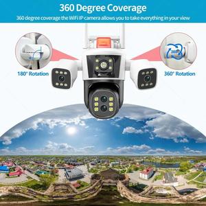 8K 16MP 4 lens 3-Screen 10X optik Zoom IP cctv gözetim kamera wifi renk gece görüş İnsan algılama ağ kamerası - Product Image 4