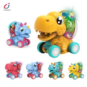 Chengji şeffaf dişli dinozor araba oyun seti çocuklar eğitim plastik atalet şeffaf dinozor oyuncak ışık ile - Product Image 1