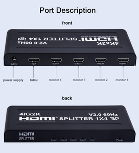 Ultra HD 4K 60Hz <strong>HDMI</strong> <strong>Splitter</strong> 1X4 <strong>HDMI</strong> Video Distributor 1x4 Converter V2.0 HDCP 2.2 for PS4 TVBox PC Monitor Projector - Product Image 6