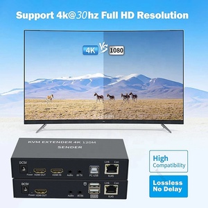 全高清高清高清多媒体接口扩展器120M 4K 1080P高清多媒体接口，单5e类/6 RJ45局域网KVM扩展器，带KVM通用串行总线红外遥控环路120M