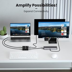 SYONG 8K双方向USB Cスイッチャー2 in 1 Out USB Cスイッチ2ノートパソコン用シェア1デバイスサポート8K6 0Hz/ 4K120Hzビデオ - Product Image 3