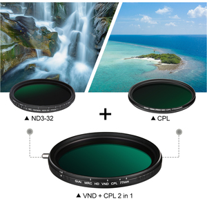 GiAi Nano kaplama VND + CPL 2in1 değişken ND Filter3-32 durur 49mm Lens filtre kamera el sapı ile - Product Image 3