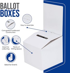 Customized <strong>Easy</strong> Folding Suggestions Donations Raffles Print White Glossy Cardboard Boxes With Removable <strong>Header</strong> - Product Image 4