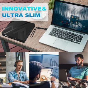 外置CD/DVD驱动器USB3.0型-C光盘驱动器DVD/CD-RW便携式CD DVD刻录机CD刻录机刻录机，用于台式平板电脑