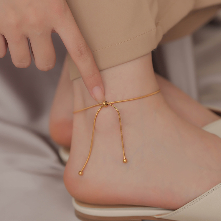 Pull-out snake bone chain-gold