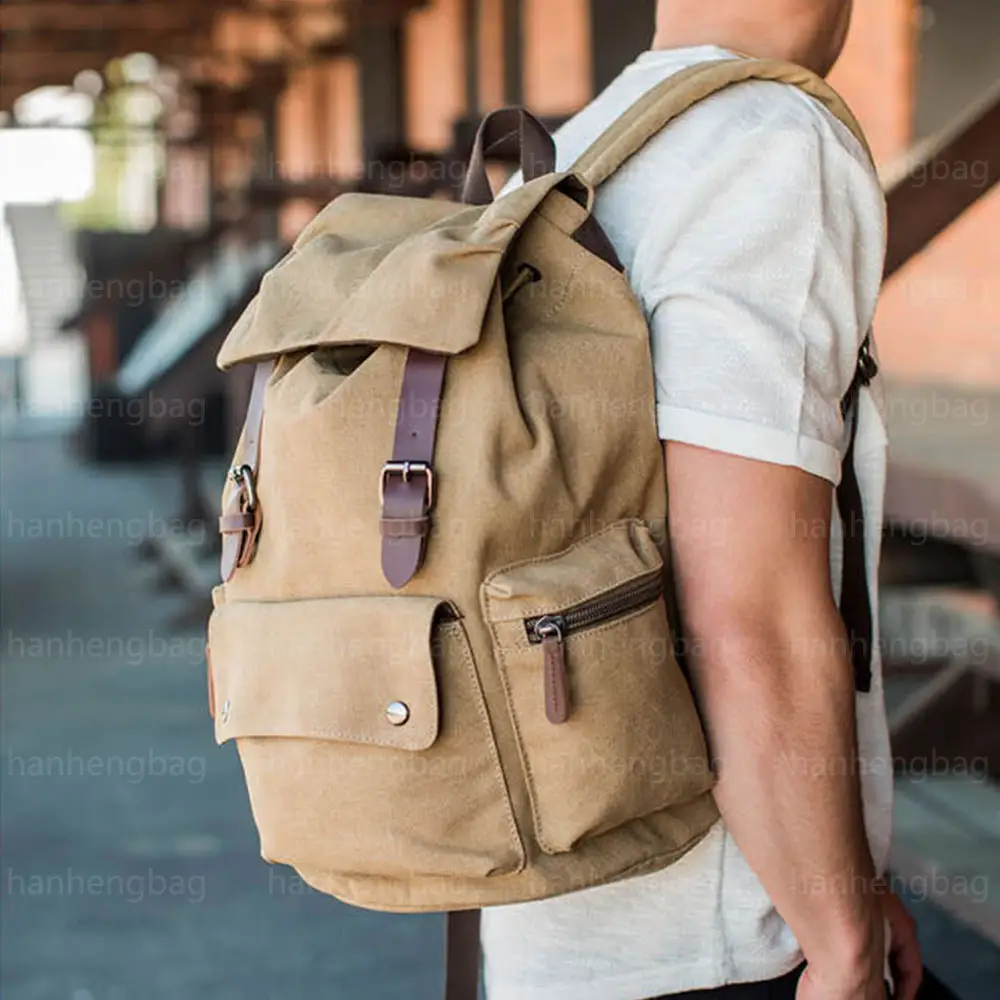 Auf Lager Kordel zug Reise rucksack Unisex Canvas Bag Laptop Rucksäcke Carry on School Reise rucksack Laptop Rucksäcke für Männer