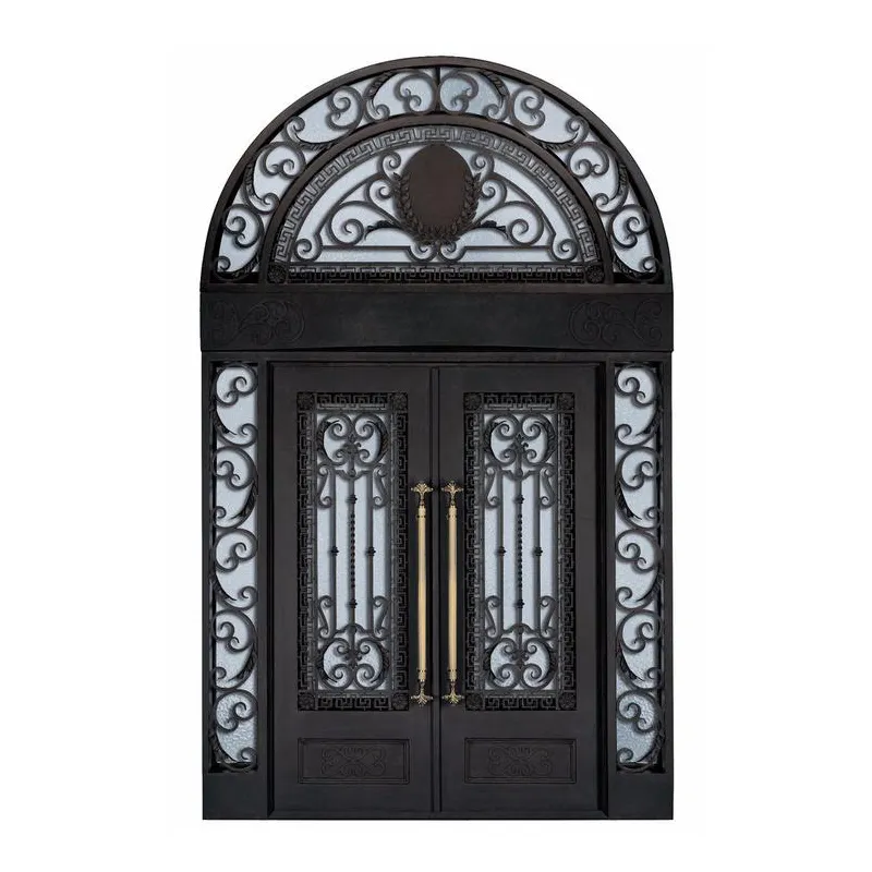 ¡Oferta! Cuadros de puerta fundida de entrada de puertas de hierro forjado