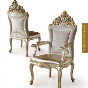 Pháp Ngai Vàng Hoàng Gia tòa án bằng gỗ phòng chờ cánh tay ghế Thạc sĩ ăn tối giọng sống phòng ăn đồ nội thất đặt cánh tay ghế - Product Image 1