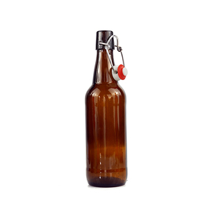 Factory Sale Empty Glass Bottle 500ml <strong>1L</strong> 1000ml Amber Glass Bottle for Beer Wine <strong>Whisky</strong> Liquor Vodka with Clasp Clip - Product Image 6