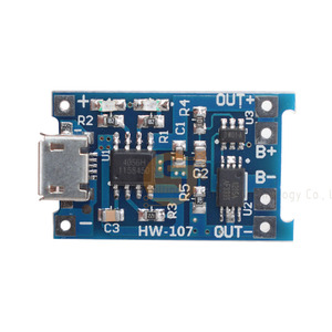 TP4056 5V 1A Micro USB 18650 modulo caricabatterie per scheda di ricarica della batteria al litio con doppia funzione di protezione - Product Image 1