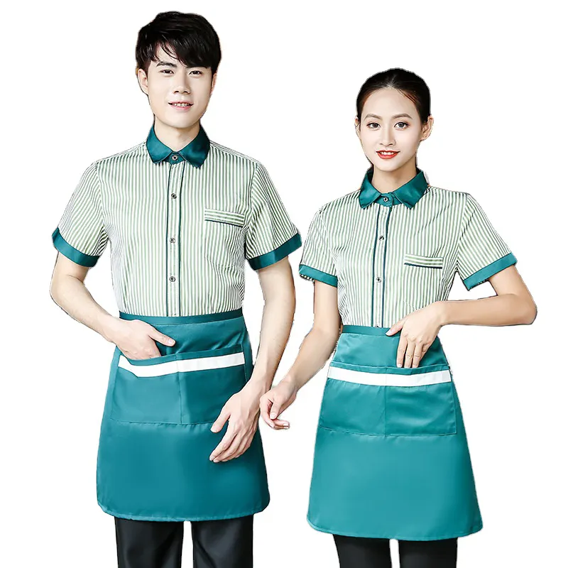 Restaurante camareros y uniformes de camarera de diseño uniforme de trabajo al por mayor
