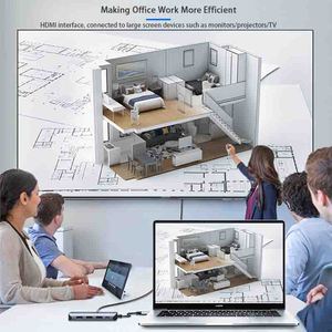 ULT-<strong>unite</strong> 8 in 1 Hubs USB3.1 CM to 8 in 1 Hubs with Gigabit Ethernet 8K HDMI SD TF Card Reader USB a Port USB C Docking Station - Product Image 6
