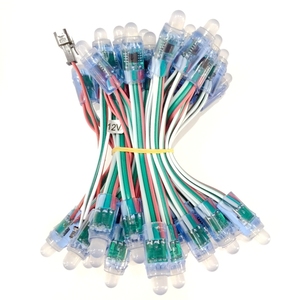 ชุด50ชิ้น WS2811 IC ดิจิตอลกันน้ำไฟพิกเซล LED โมดูล12มม. DC5V 12V สามารถระบุที่อยู่ได้สีเขียว CCT สำหรับแสดงตัวอักษรสีฟ้า - Product Image 3