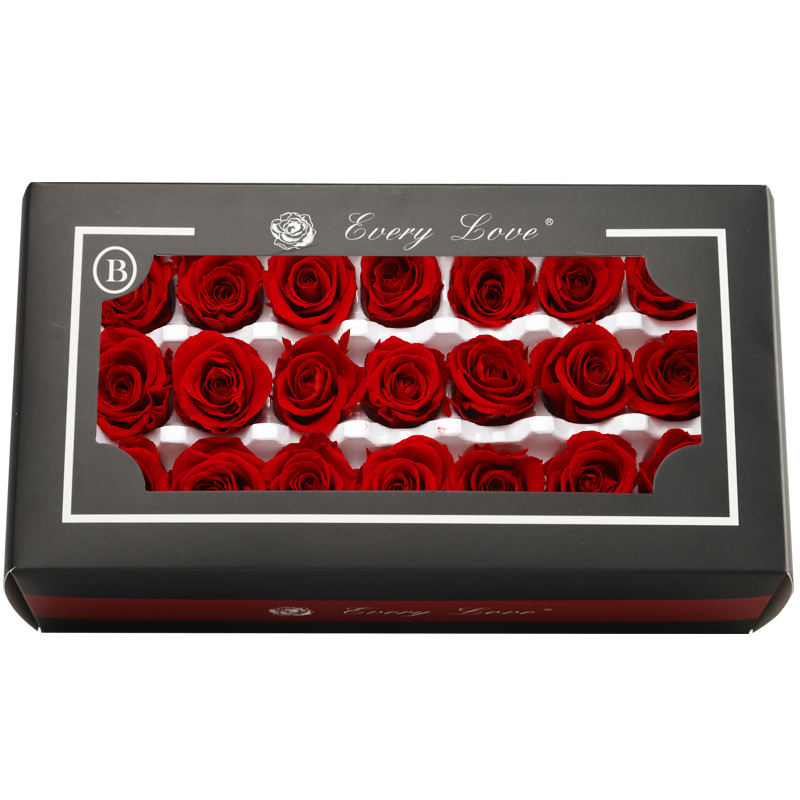 21 adet 2-3cm yüksek kalite korunmuş gül çiçek başları kurutulmuş gül hediye kutusu - Product Image 2