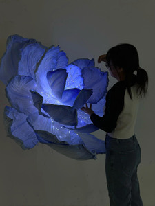 K-603 Blue Color Floral with <strong>Led</strong> Light Giant Flower for Wedding Decoration Festival Atmosphere Part Decor - Product Image 3