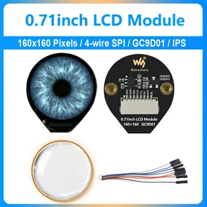 0,71 Zoll runder LCD-Bildschirm 160*160Pixel Elektronischer AUGEN 4-zeiliger SPI GC9D01 Für Arduino Raspberry Pi ESP32 Pico STM32 - Product Image 1