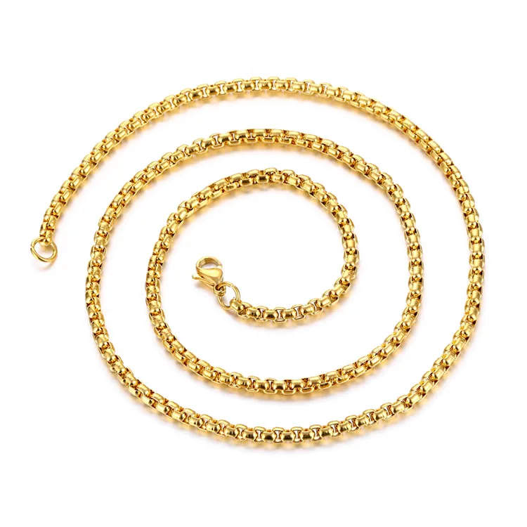 3.0mm, catena della scatola d'oro