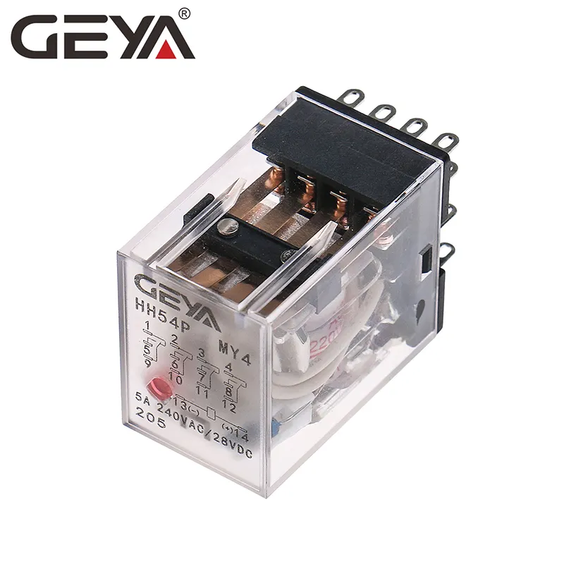 GEYA HH54P AC220V relais à usage général électromagnétique relais à bobine Miniature HH54P MY3 14 broches AC 220V 5A