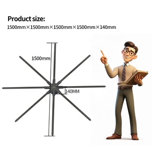 150CM HDMI 3d Hologram Fan Projector <strong>Cloud</strong> Mall Control High Resolution LED Real Time Display Advertising Holographic Equipment - Product Image 2