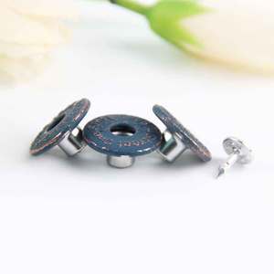 Custom Zinc Alloy Vintage Style 17MM Metal Buttons With Engraved <strong>Pattern</strong> Jeans Button and <strong>Rivets</strong> for Clothes