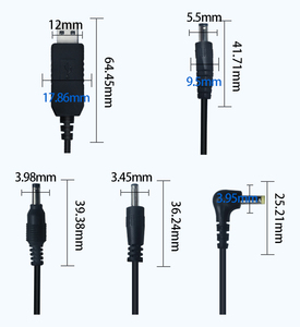 สายไฟ12V DC พร้อม Micro-USB ไปยัง USB 2.0ปลั๊กชาย3.5*1.35มม. USB เป็นขั้วต่อแจ็คเก็ต PVC สีดำ - Product Image 6